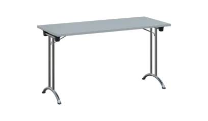 SLC 140 chrom skládací jednací stůl 1394x600, deska 25 mm, podnož chrom, deska šedá